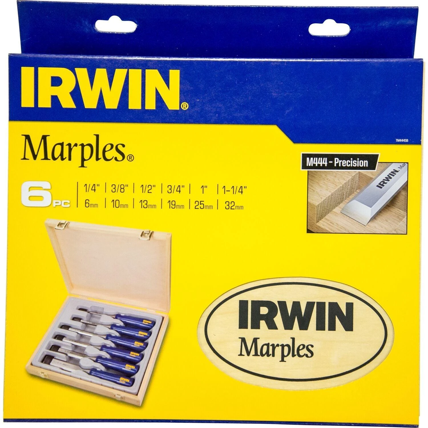 Irwin Houtbeitel M444, 6-delige Set - 6, 10, 13, 19, 25, 32 mm In Houten Kist - TM444S6 - Image 2
